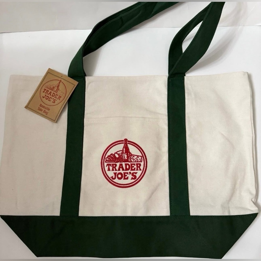 Trader Joe's Canvas Tote Bag Large NWT - Picture 4 of 4